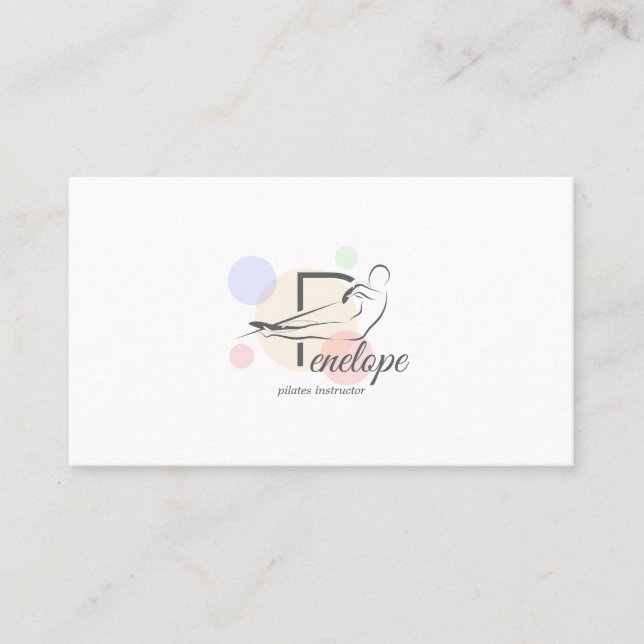 Pilates Letter P-Pose | Monogram Letter P Pilates Visitenkarte (Vorderseite)