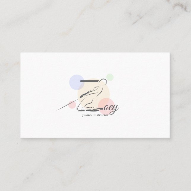 Pilates Letter Z Pose | Monogram Letter Z Pilates Visitenkarte (Vorderseite)