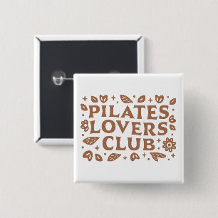 Pilates-Liebhaber-Club Boho-Blumen-Ästhetik Button