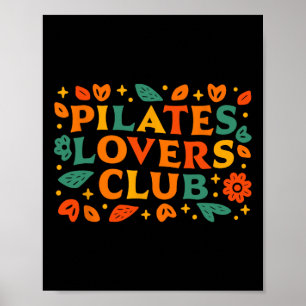 Pilates Liebhaber Club Retro Dekorative Kritzeleie Poster