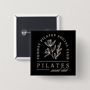 Pilates Liebhaber der Gruppe Sozialklub schwarze Ä Button