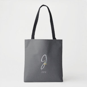 Pilates-Liebhaber Florales Monogramm Wasserfarbe g Tasche