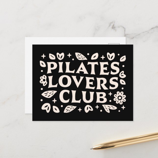 Pilates Liebhaber Postkarte (Vorderseite/Rückseite Beispiel)