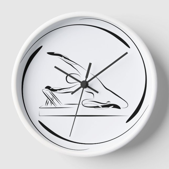 Pilates Meerjungfrau Pose auf dem Reformer Uhr (Vorderseite)