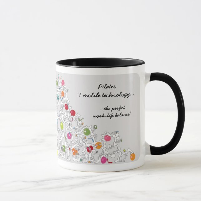 Pilates mit der mobilen Technologie-Tasse, grau Tasse (Rechts)