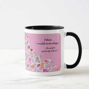 Pilates mit der mobilen Technologie-Tasse, rosa Tasse