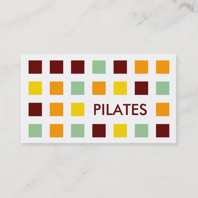PILATES (Modquadrate) Visitenkarte (Vorderseite)