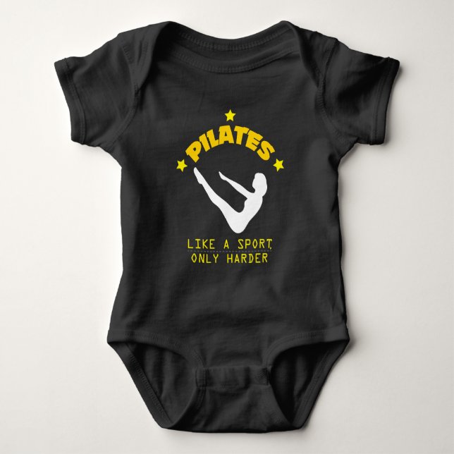 Pilates mögen einen Sport, nur härteres lustiges Baby Strampler (Vorderseite)