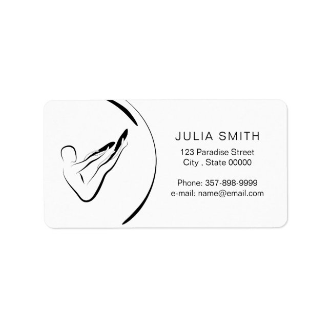 Pilates-Pose Adressaufkleber (Vorne)