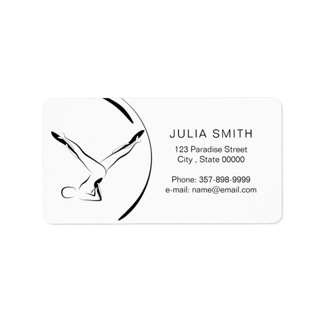 Pilates-Pose Adressaufkleber (Vorne)