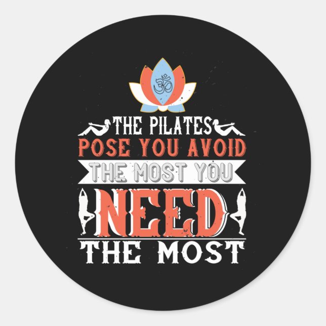 Pilates-Pose, die Sie am meisten vermeiden Runder Aufkleber (Vorderseite)