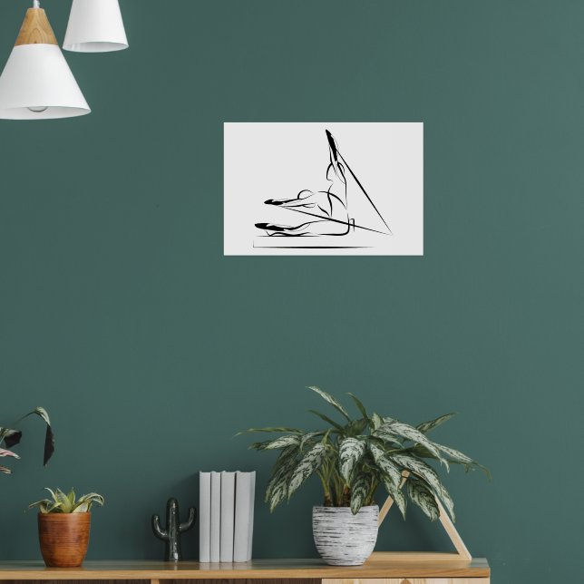 Pilates Pose Rowing auf dem Reformer Poster (Wohnzimmer 1)