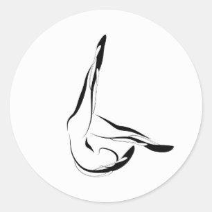 Pilates-Pose Runder Aufkleber