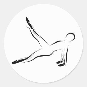 Pilates-Pose Runder Aufkleber