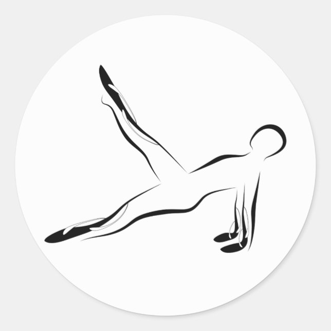 Pilates-Pose Runder Aufkleber (Vorderseite)