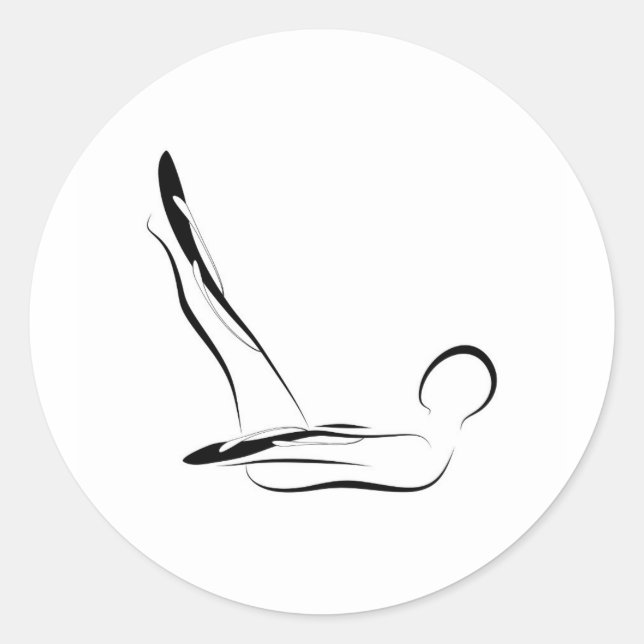 Pilates-Pose Runder Aufkleber (Vorderseite)
