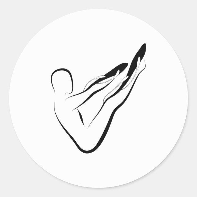 Pilates-Pose Runder Aufkleber (Vorderseite)
