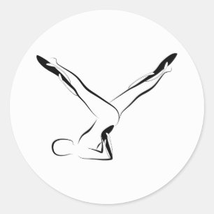 Pilates-Pose Runder Aufkleber