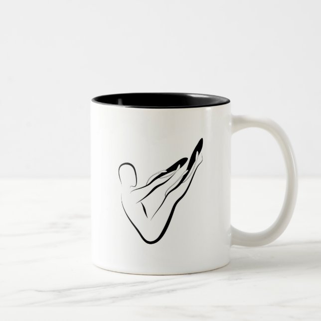 Pilates-Pose Zweifarbige Tasse (Rechts)