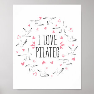 Pilates Posen in der Form eines Kreises Poster