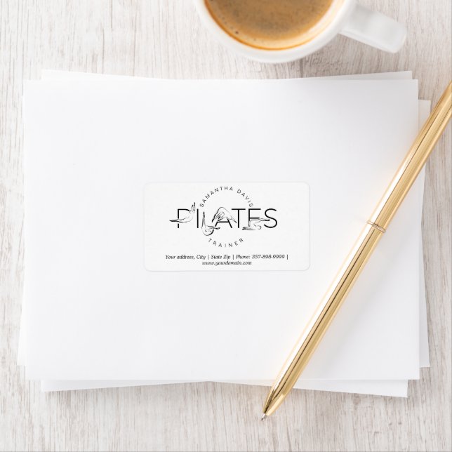 Pilates-Posen in Pilates Word Adressaufkleber (Insitu)