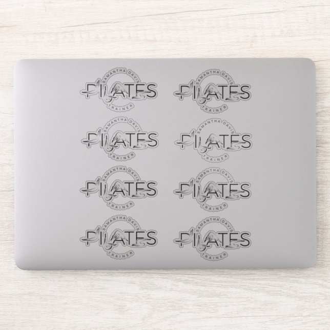 Pilates-Posen in Pilates Word Aufkleber (Computer)