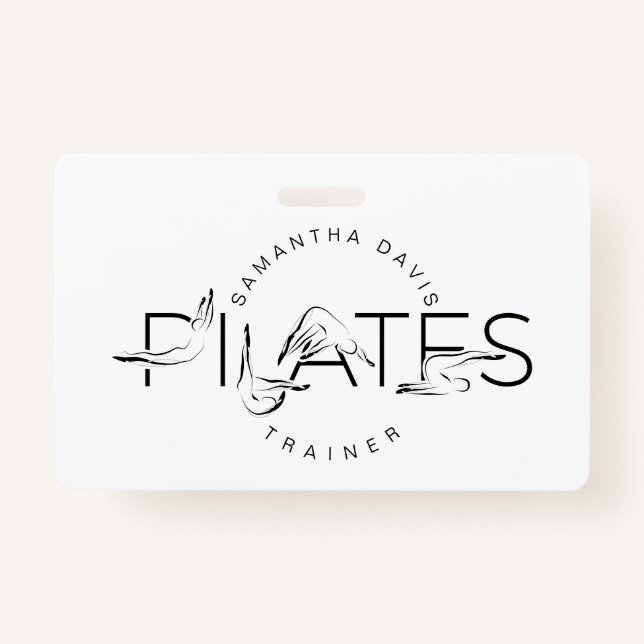 Pilates-Posen in Pilates Word Ausweis (Vorderseite)