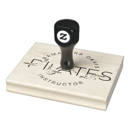 Pilates-Posen in Pilates Word Gummistempel