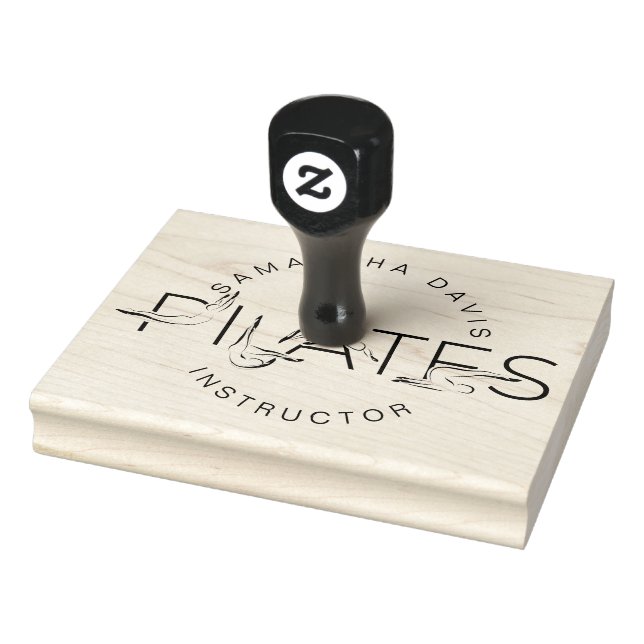 Pilates-Posen in Pilates Word Gummistempel (Stempel)