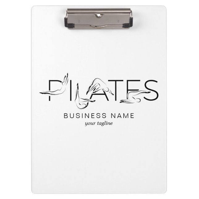 Pilates-Posen in Pilates Word Klemmbrett (Vorderseite)