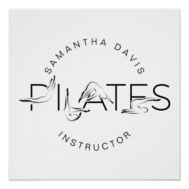Pilates-Posen in Pilates Word Poster (Vorderseite)
