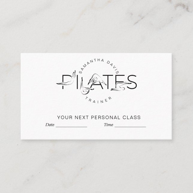 Pilates-Posen in Pilates Word Terminkarte (Vorderseite)