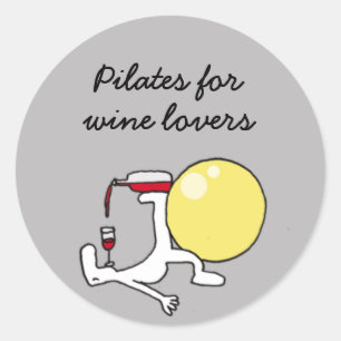 Pilates pour des autocollants d'amateurs de vin