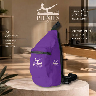 Pilates Reformer-Lila und Blassrosa Crossbody Bag