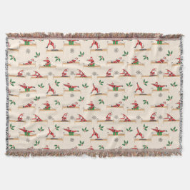 Pilates Reformer Santa Seamless Christmas Patterns Decke