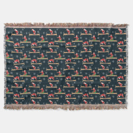 Pilates Reformer Santa Seamless Christmas Patterns Decke