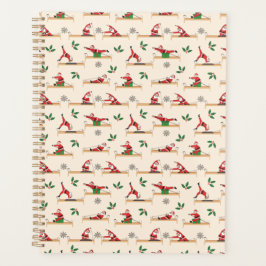 Pilates Reformer Santa Seamless Christmas Patterns Planer
