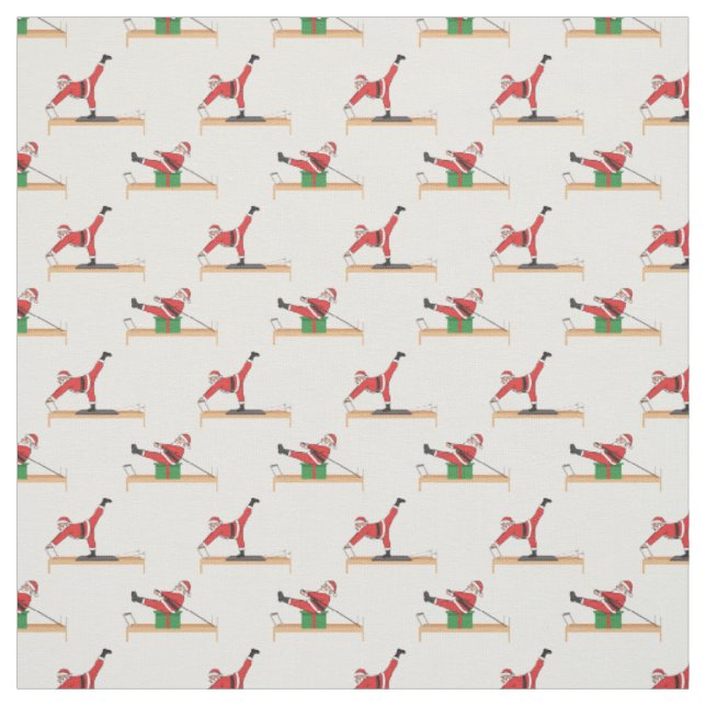 Pilates Reformer Santa Seamless Christmas Patterns Stoff (Muster)