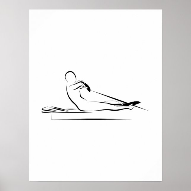 Pilates - Rudern auf dem Reformer-Plakat Poster (Vorne)