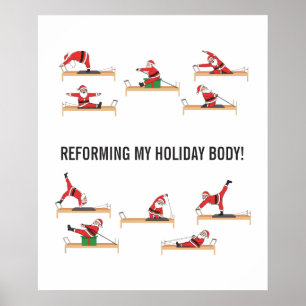 Pilates Santa Reformer Weihnachten Poster