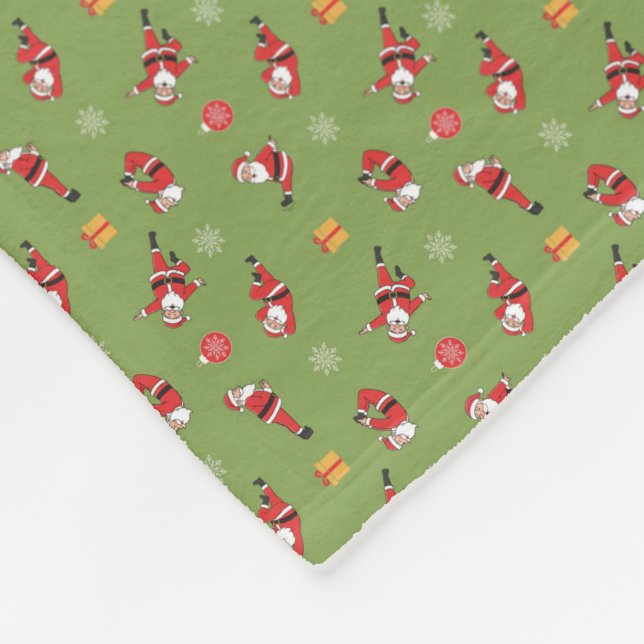 Pilates Santa Seamless Christmas Patterns Fleecedecke (Ecke)