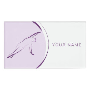 Pilates Side Bend Pose Farbe Namenschild