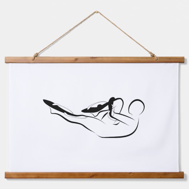 Pilates Single Leg Stretch - matt Wandteppich Mit Holzrahmen (Vorne)