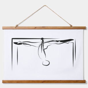 Pilates Splits Cadillac Pose Wandteppich Mit Holzrahmen