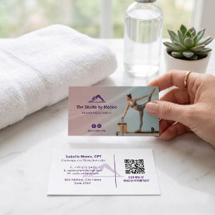 Pilates-Studio-Unternehmen   Moderne farbenfrohe B Visitenkarte