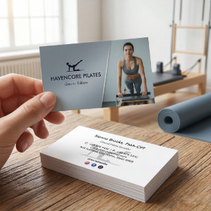 Pilates-Studio-Unternehmen   Moderner grauer Barco Visitenkarte