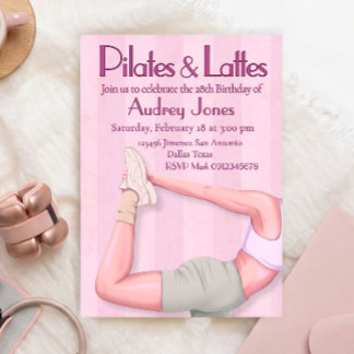 Pilates- und Latte-Einladung Einladung