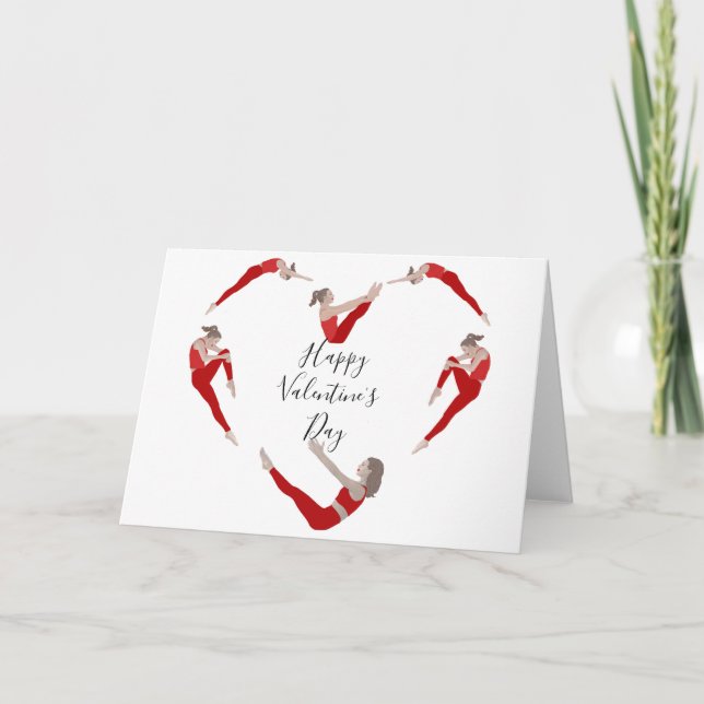 Pilates Valentine's Day Card Karte (Vorderseite)