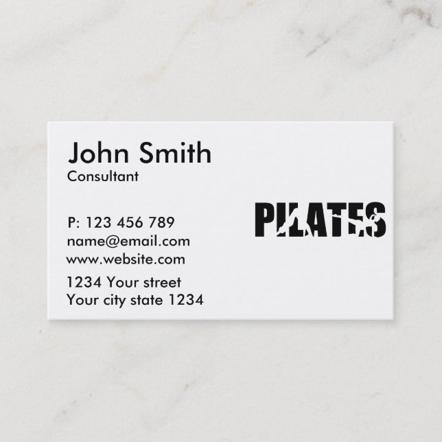 Pilates Visitenkarte (Vorderseite)