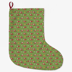 Pilates-Weihnachtsmann nahtlose Weihnachtsmuster Großer Weihnachtsstrumpf